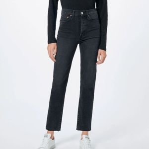 Re/Done Women's Straight Leg Jeans in Black